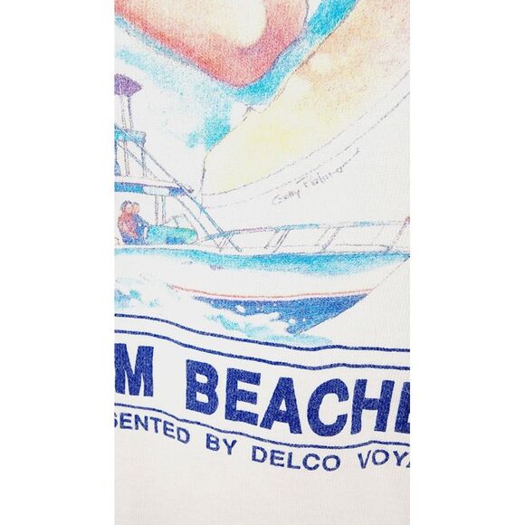 Vtg 10th Annual KDW Fishing T-Shirt Palm Beach Single Stitch Fruit Of The Loom M - Picture 4 of 8